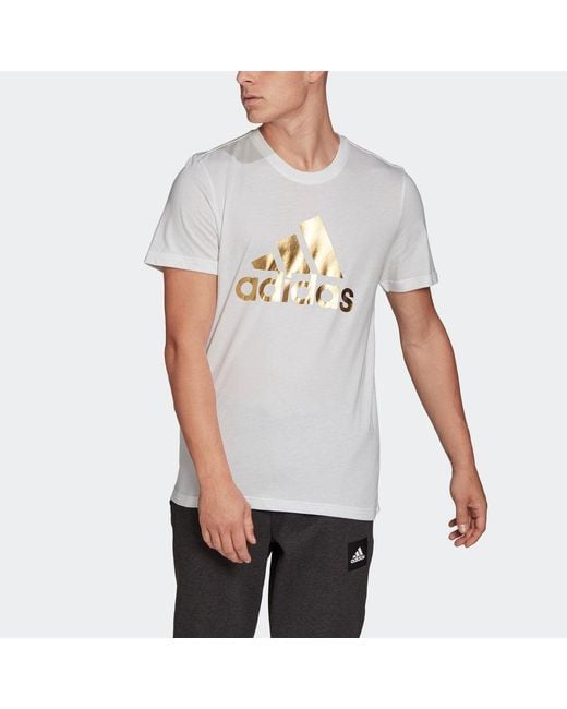 Adidas White 8-Bit Foil Grfx Printed Short Sleeve Tee for men