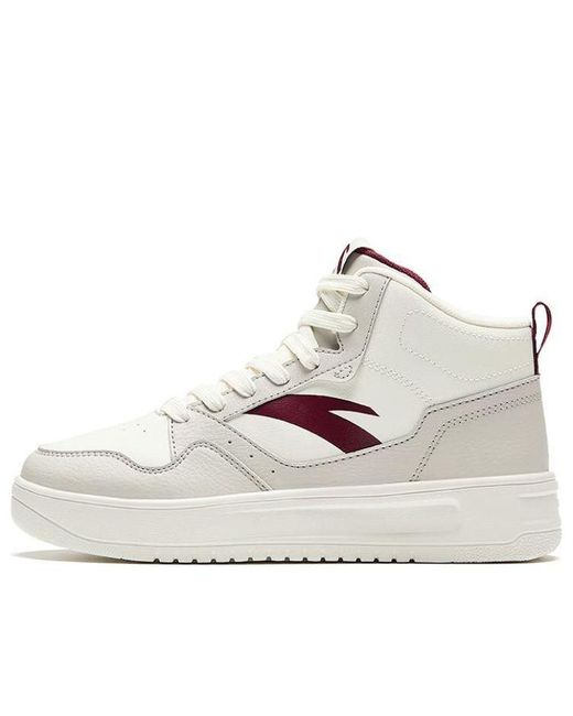 Anta White (Wmns) Skateboarding Series Sneakers High Burgundy'