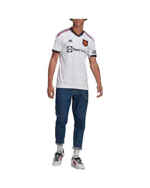 Adidas White Manchester United Fc Away Shirt 2022 2023 for men