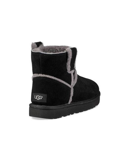Ugg Black (Wmns) Classic Mini Spill Seam Fleece Lined