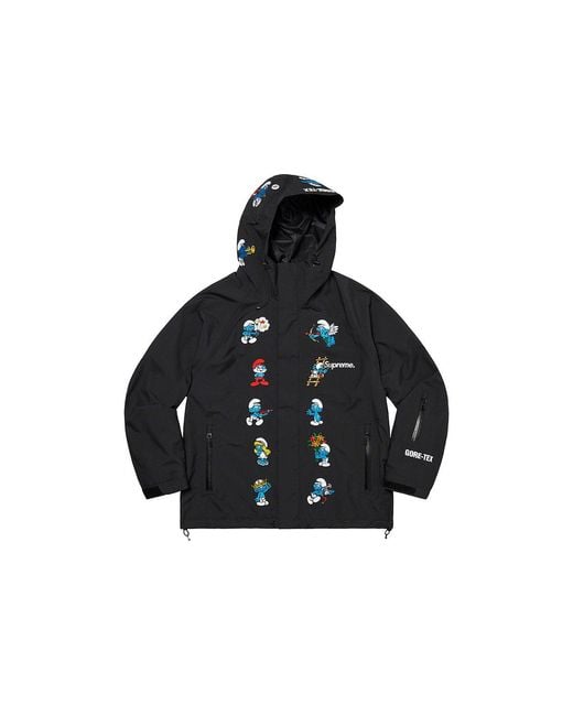 Supreme X Smurfs Gore-Tex Shell Jacket in Black for Men | Lyst UK