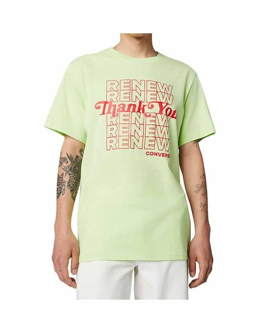 Converse Green Renew Alphabet Printing Short Sleeve for men