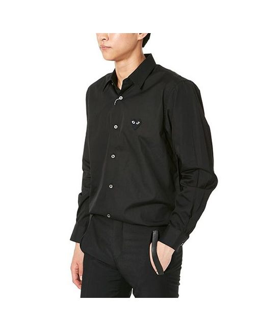 COMME DES GARÇONS PLAY Black Emblem Button Down for men