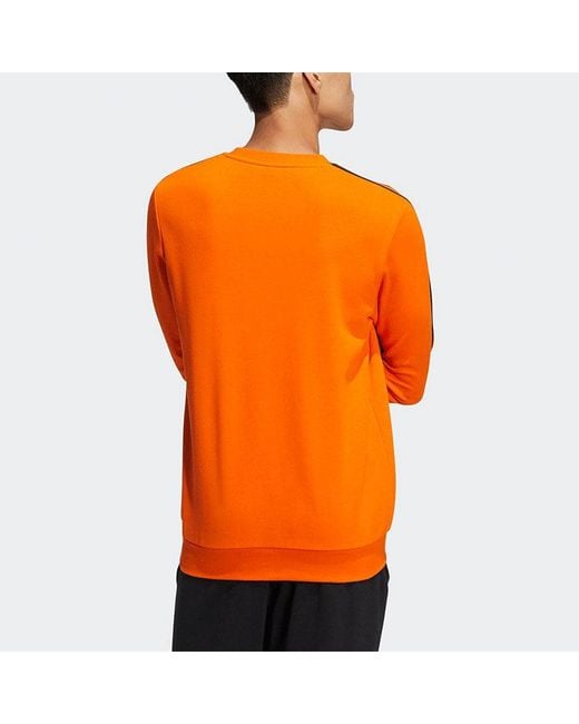 Adidas Orange Neo Ce 3S Swt Casual Sports Round Neck Pullover for men