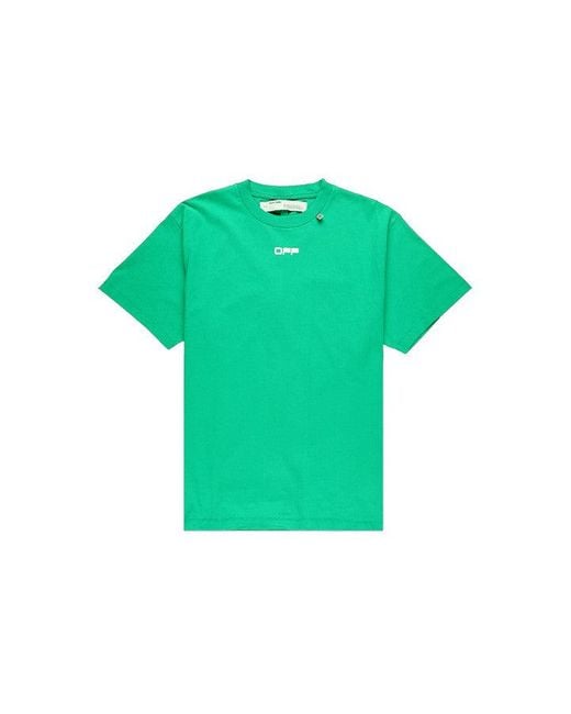 Off-White c/o Virgil Abloh Green Caravaggio Square Back Printing Short Sleeve Loose Version O Virgil Abloh Tee for men
