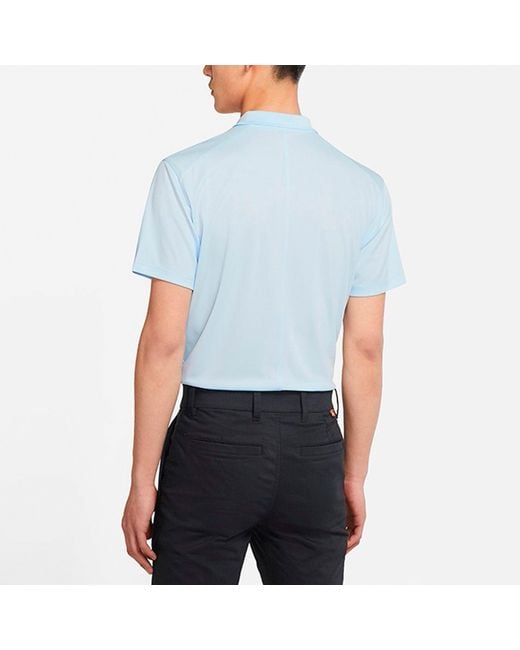 Nike Blue Dri-Fit Victory Logo Quick Dry Breathable Sports Short Sleeve Polo Shirt Light for men