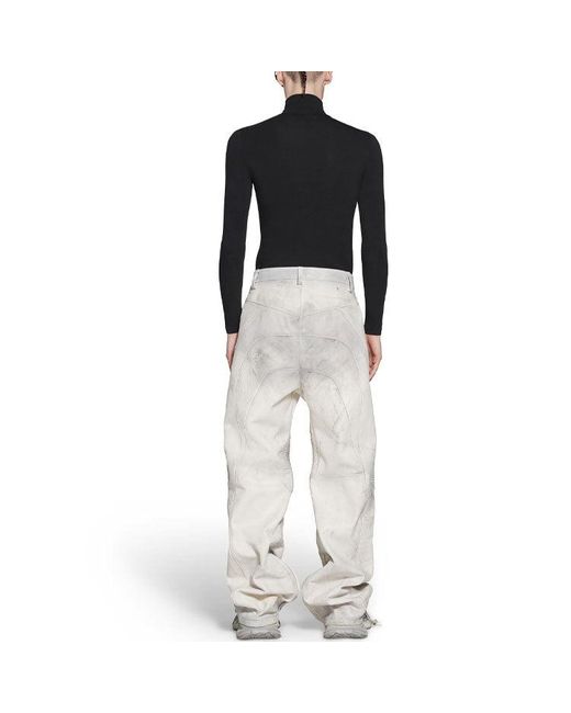 Balenciaga Gray Biker Baggy Pants for men
