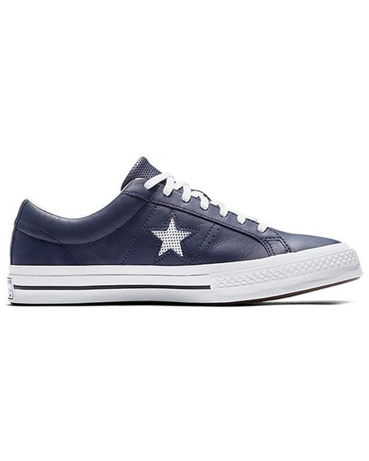 Converse Blue One Star Perforated Leather Low Top for men