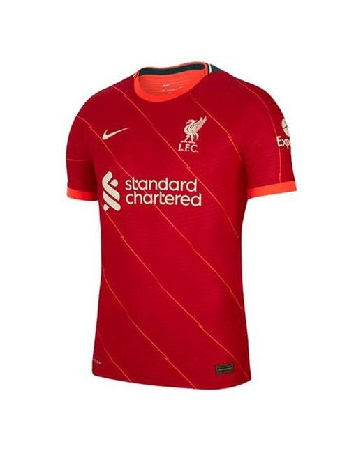 Nike Red Sports Soccer/Football Jersey Au Player Edition 21-22 Season Liverpool Home for men