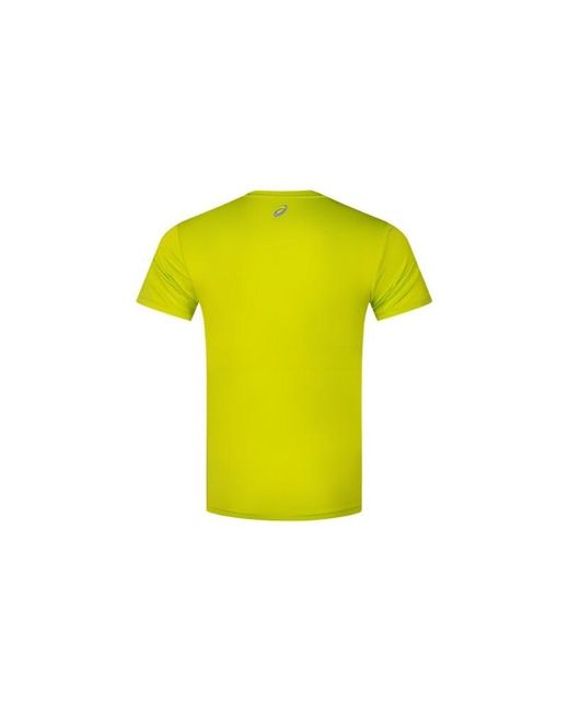 Asics Yellow Short Sleeve Running Top for men