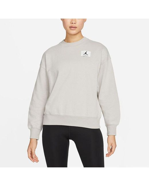 Nike Multicolor (Wmns) Fleece Crew Fleece Lined Round Neck Loose Pullover Hoodie 'Light Mineral'