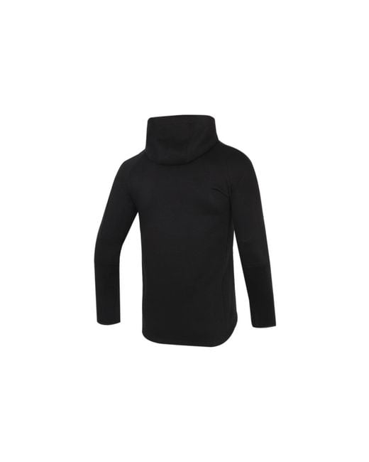 PUMA Black Running Sports Training Knit Hooded Logo Jacket for men
