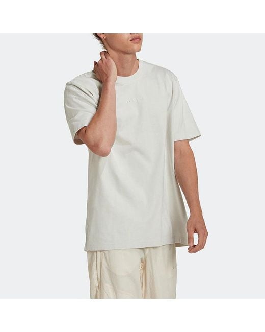Adidas White Originals Ess Tee Solid Color Sports Round Neck Short Sleeve T-Shirt for men