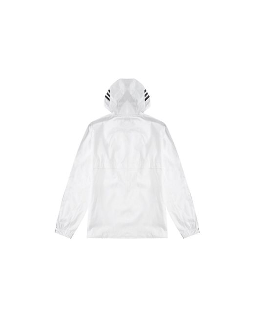 Adidas Gray Stripe Logo Micro Mark Printing Sports Training Hooded Jacket for men