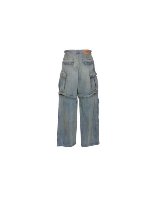 Balenciaga Blue (Wmns) 24Ss Zipper Type 2Way Denim Cargo Pants