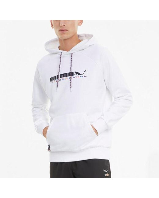 PUMA White International Graphic Hoodie for men