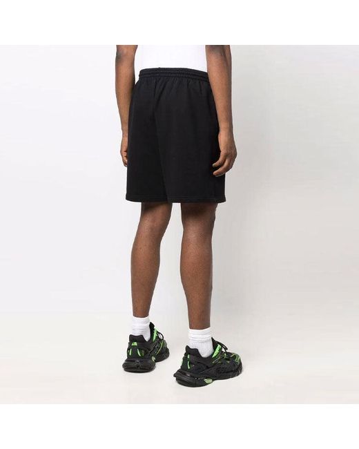 Balenciaga Black Cities Paris Cotton Sweat Shorts