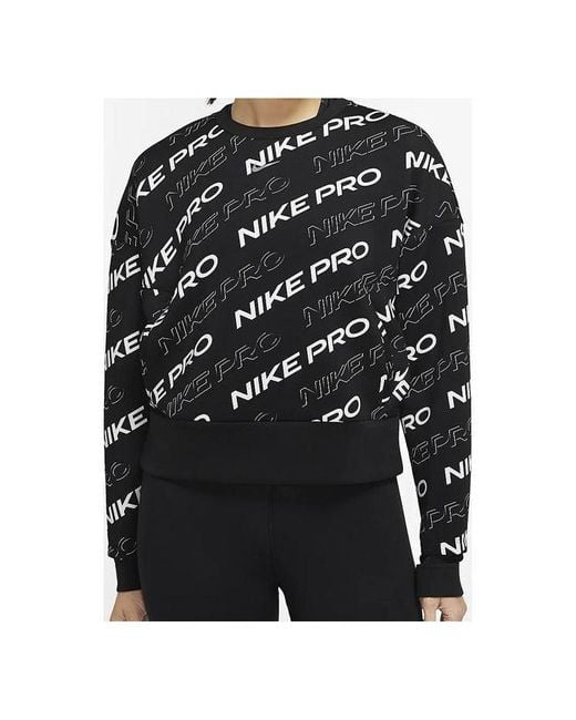 Nike Black (Wmns) Pro Dri-Fit Round-Neck Sweatshirt