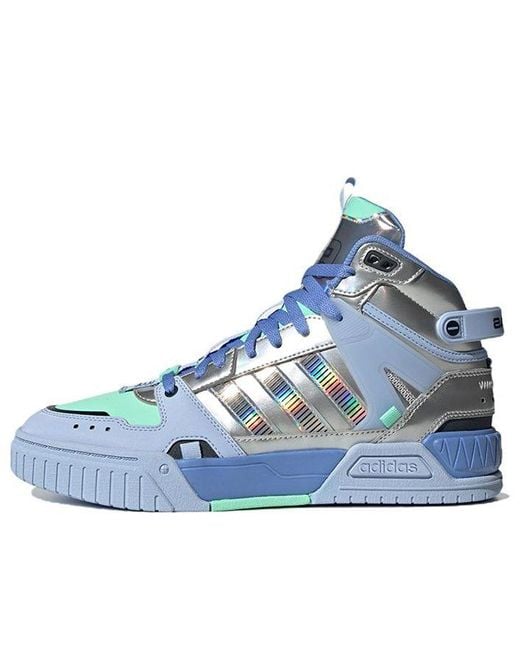 Adidas Blue Neo D-Pad Mid Shoes Metallic' for men