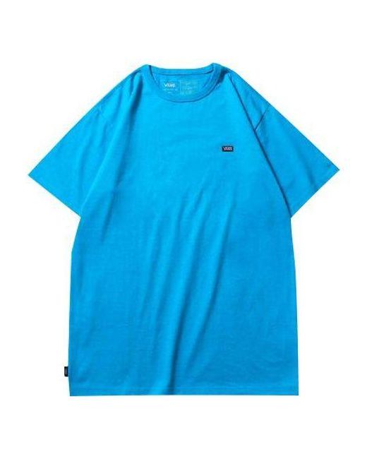 Vans Blue Off The Wall Tee Minimalistic Small Logo Short Sleeve Couple Style for men