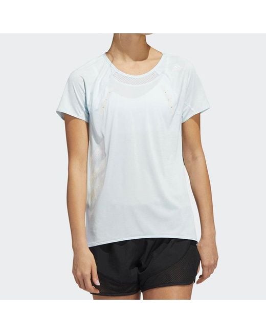 Adidas Blue (Wmns) Heat.Rdy Tee Running Sports Short Sleeve