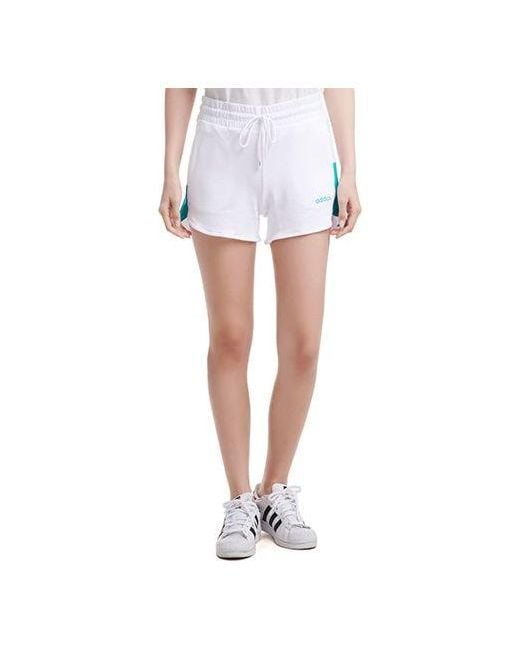 Adidas White (Wmns) Neo Side Logo Drawstring Sports Shorts