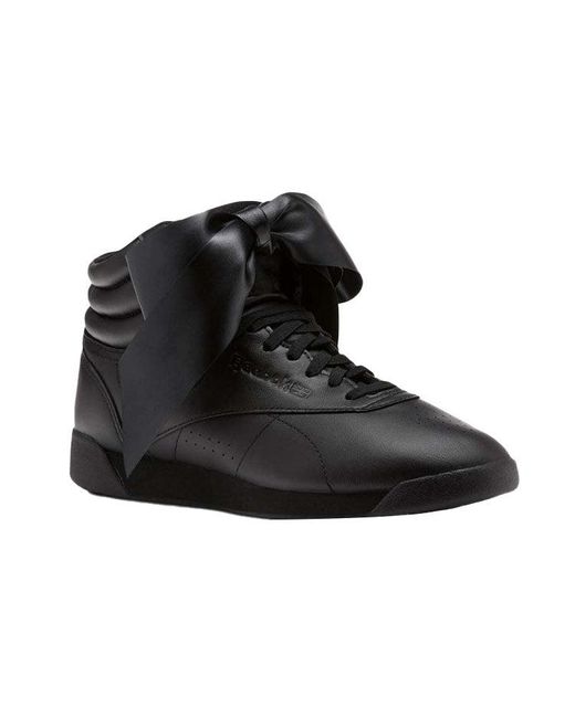 Reebok Black (Wmns) Freestyle Hi Satin Bow