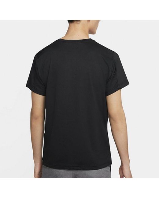 Nike Blue Stripe Logo Printing Training Sports Short Sleeve for men
