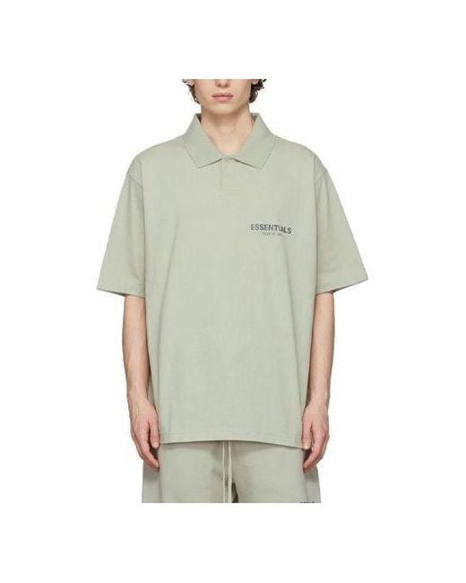 Fear Of God Green Fw21 Ssense Polo Shirt 'Concrete' for men