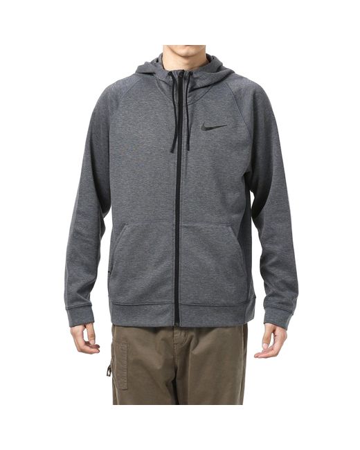 Nike Gray As Nk Dry Hd Fz Flc Project Full-Length Zipper Cardigan Training Hoodie Jacket for men