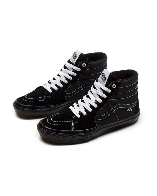 Vans Black Skate Classics Sk8-Hi Retro Skateboarding Shoes