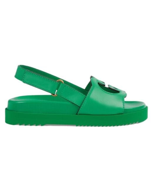 Gucci Green (Wmns) Interlocking G Leather Sandals