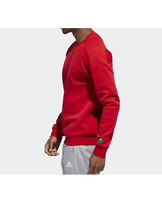Adidas Red Logo Printing Sports Pullover for men