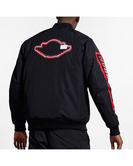 Nike Blue Stand Collar Long Sleeve Bomber Jacket for men