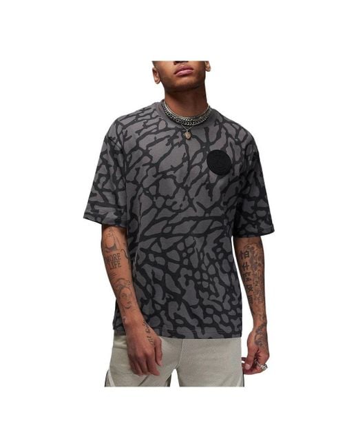 Nike Gray X Paris Saint-Germain Graphic T-Shirt 'Iron' for men