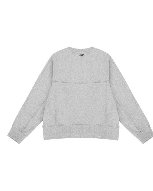 New Balance Gray (Wmns) Casual Sports Alphabet Printing Pullover Round Neck Hoodie Light