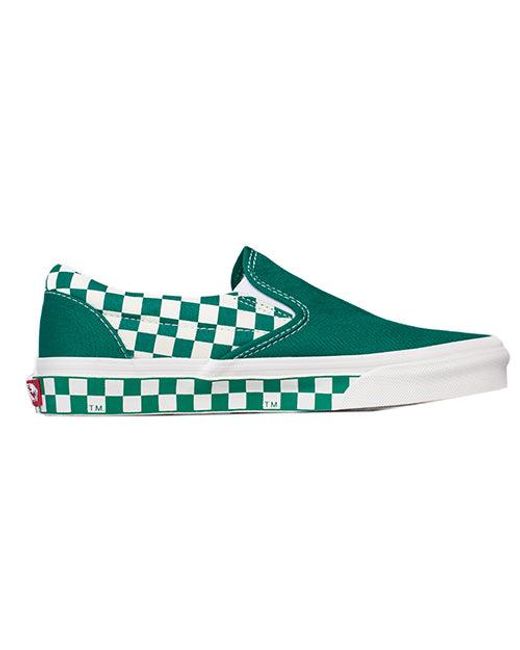 Vans Green Classic Slip-On 'Sidewall Check for men