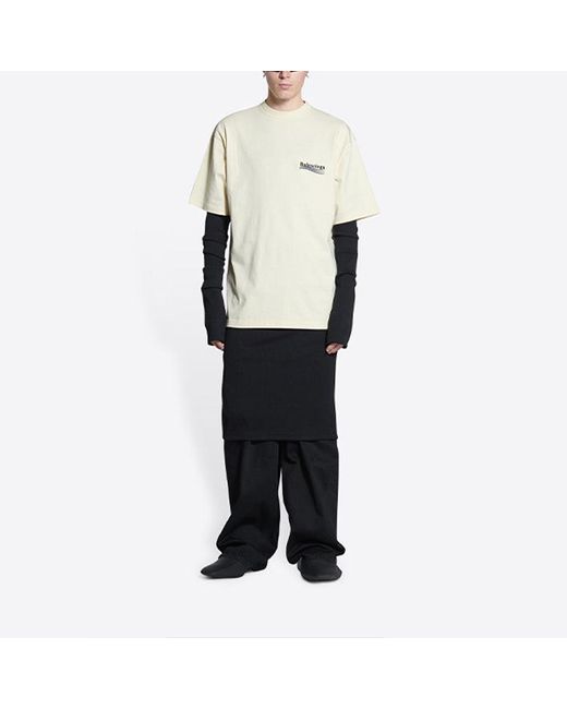 Balenciaga White Political Campaign T-Shirt Large Fit 'Off' for men