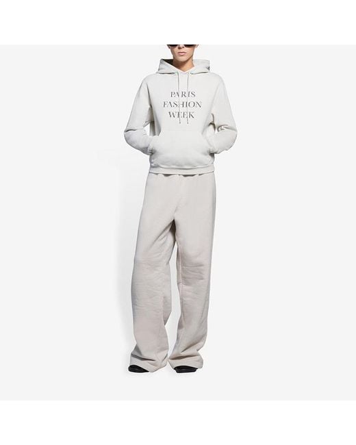 Balenciaga White (Wmns) Ss21 Fashion Week Shrunk Hooded Sweatshirt
