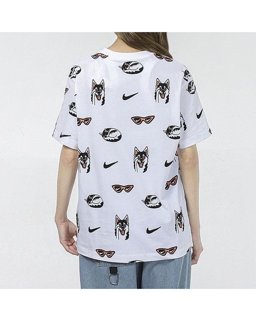 Nike White (Wmns) As W Sportswear Bf Dog Aop