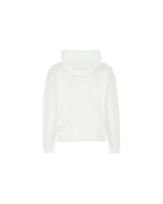 Balenciaga White (Wmns) Casual Cotton Hooded Long Sleeves Hoodie
