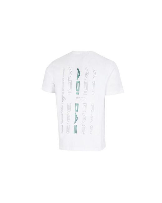 Adidas White U Jf Ss Tee 2 Logo Athleisure Casual Sports Round Neck Short Sleeve T-Shirt for men