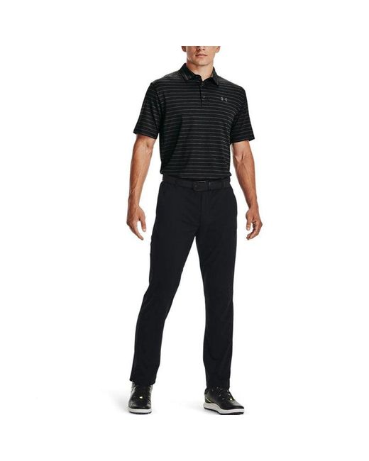 Under Armour Blue Playoff Core Stripe Polo Shirt for men