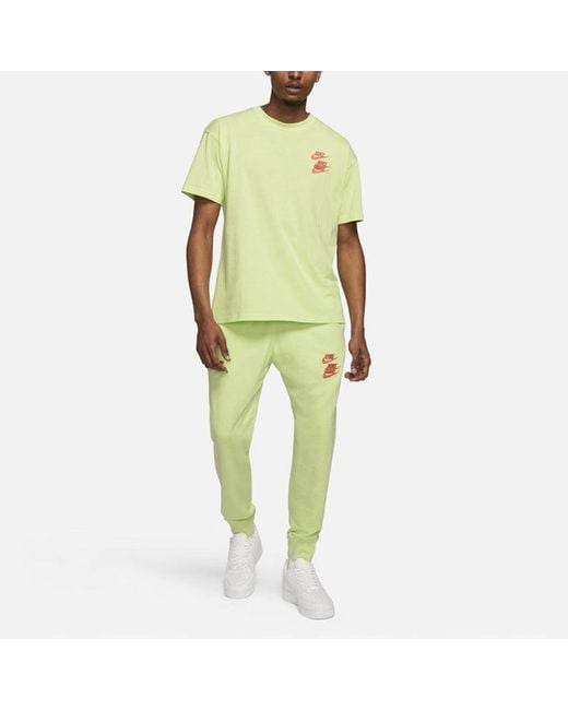 Nike Green Back Printing Embroidered Logo Sports Round Neck Short Sleeve for men