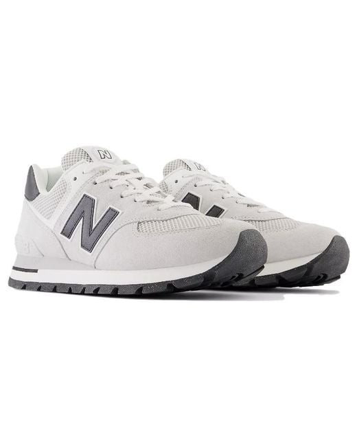 New Balance White 574 Rugged for men