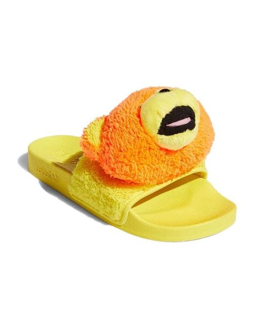 Adidas Yellow Jeremy Scott X Adilette Slide 'Js Bear' for men