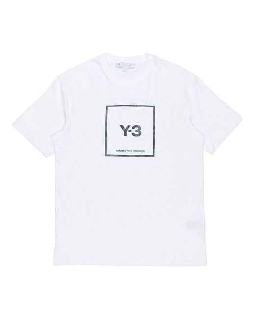 Adidas White Y-3 Ss21 Alphabet Logo Loose Round Neck Short Sleeve T-Shirt for men