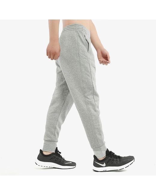 Nike Gray Flight Fleece Embroidered Logo Fleece Lined Bundle Feet Sports Pants/Trousers/Joggers for men