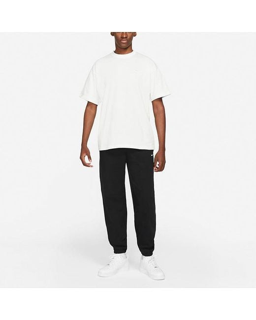 Nike White Solo Swoosh T-Shirt Printing Logo Solid Color Round Neck Short Sleeve for men