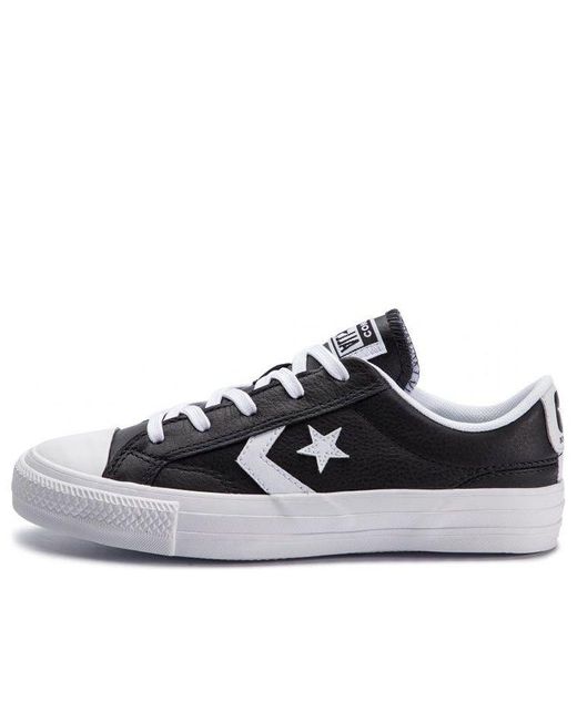 Converse Star Player Ox Black Leather Black in Blue for Men | Lyst